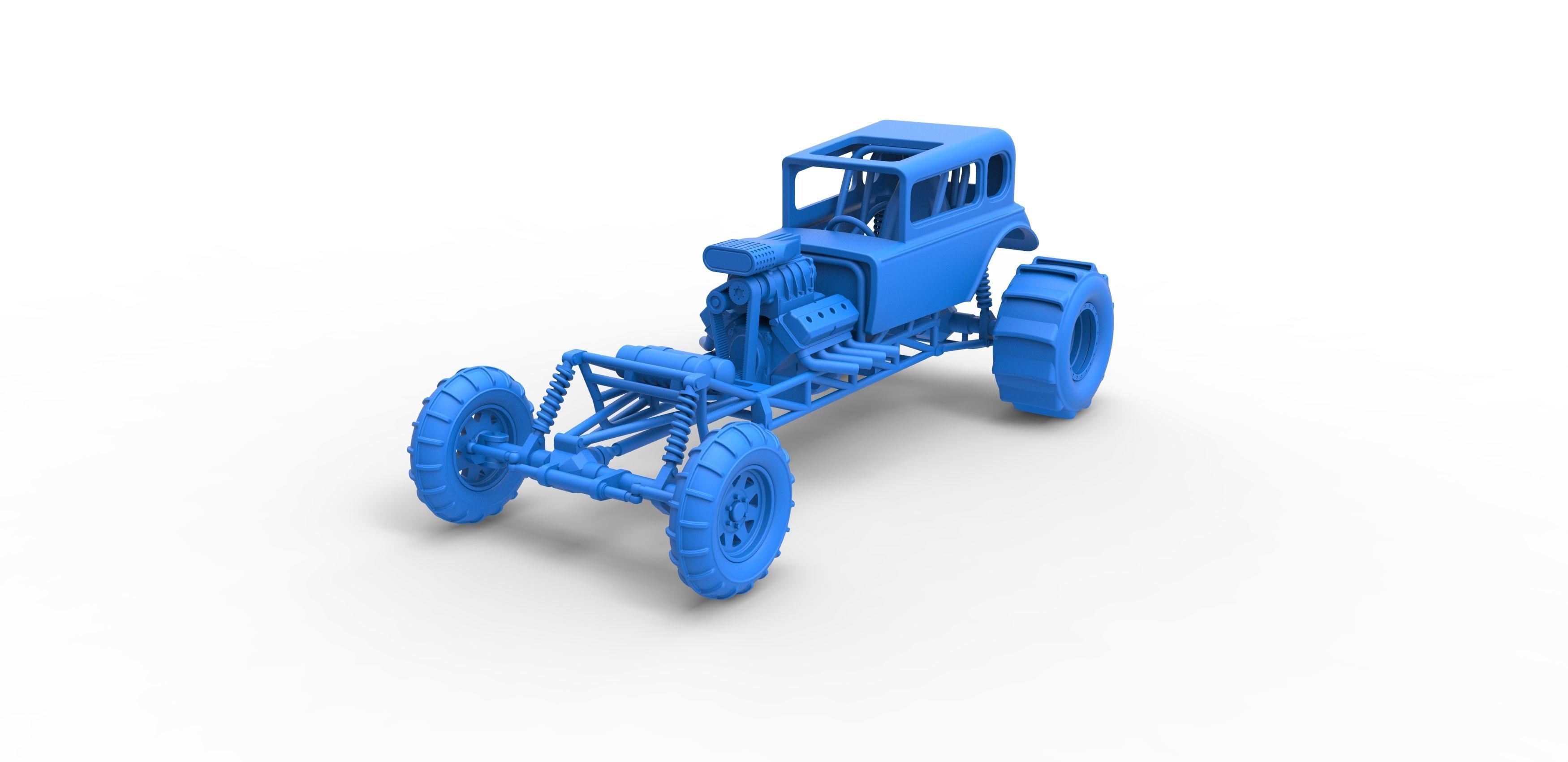  Mud dragster Hot Rod Scale 1 to 25 3D print model_16