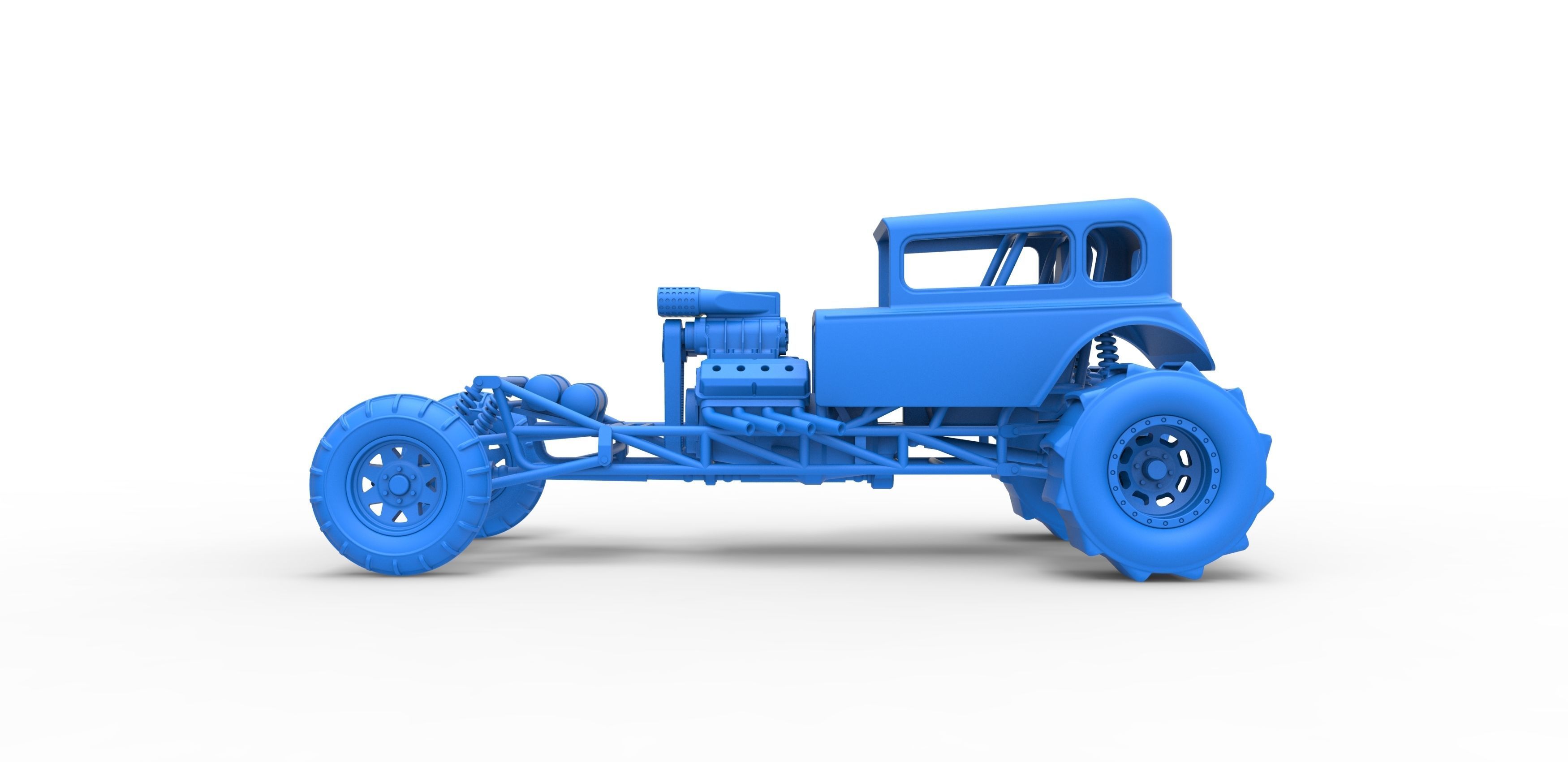 Mud dragster Hot Rod Scale 1 to 25 3D print model_20