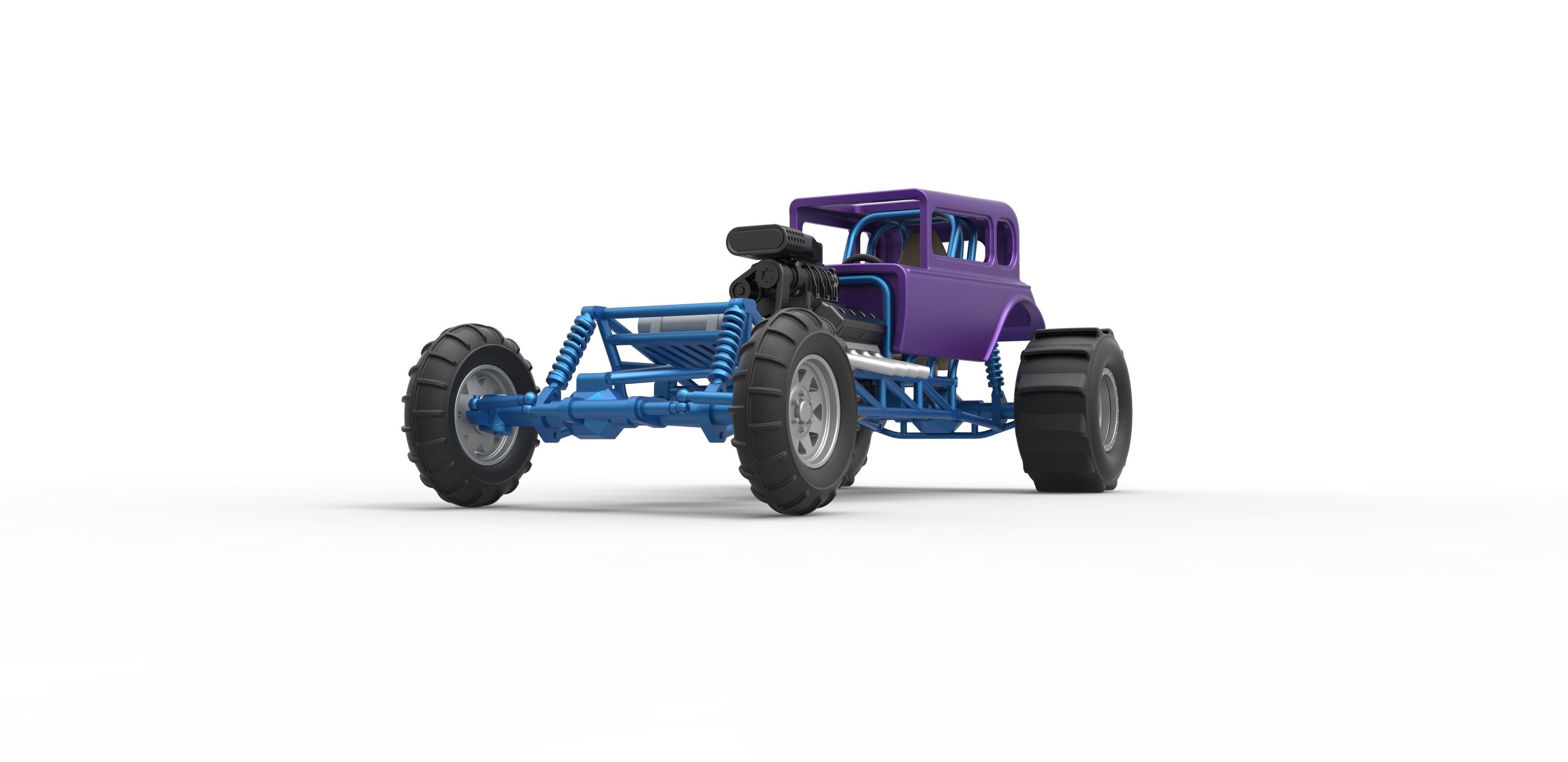  Mud dragster Hot Rod Scale 1 to 25 3D print model_4