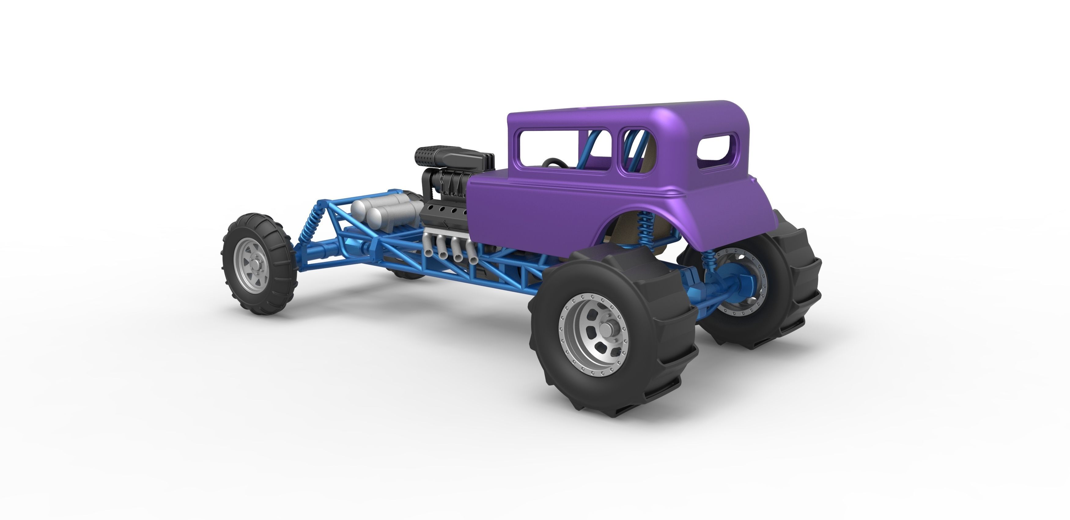  Mud dragster Hot Rod Scale 1 to 25 3D print model_10