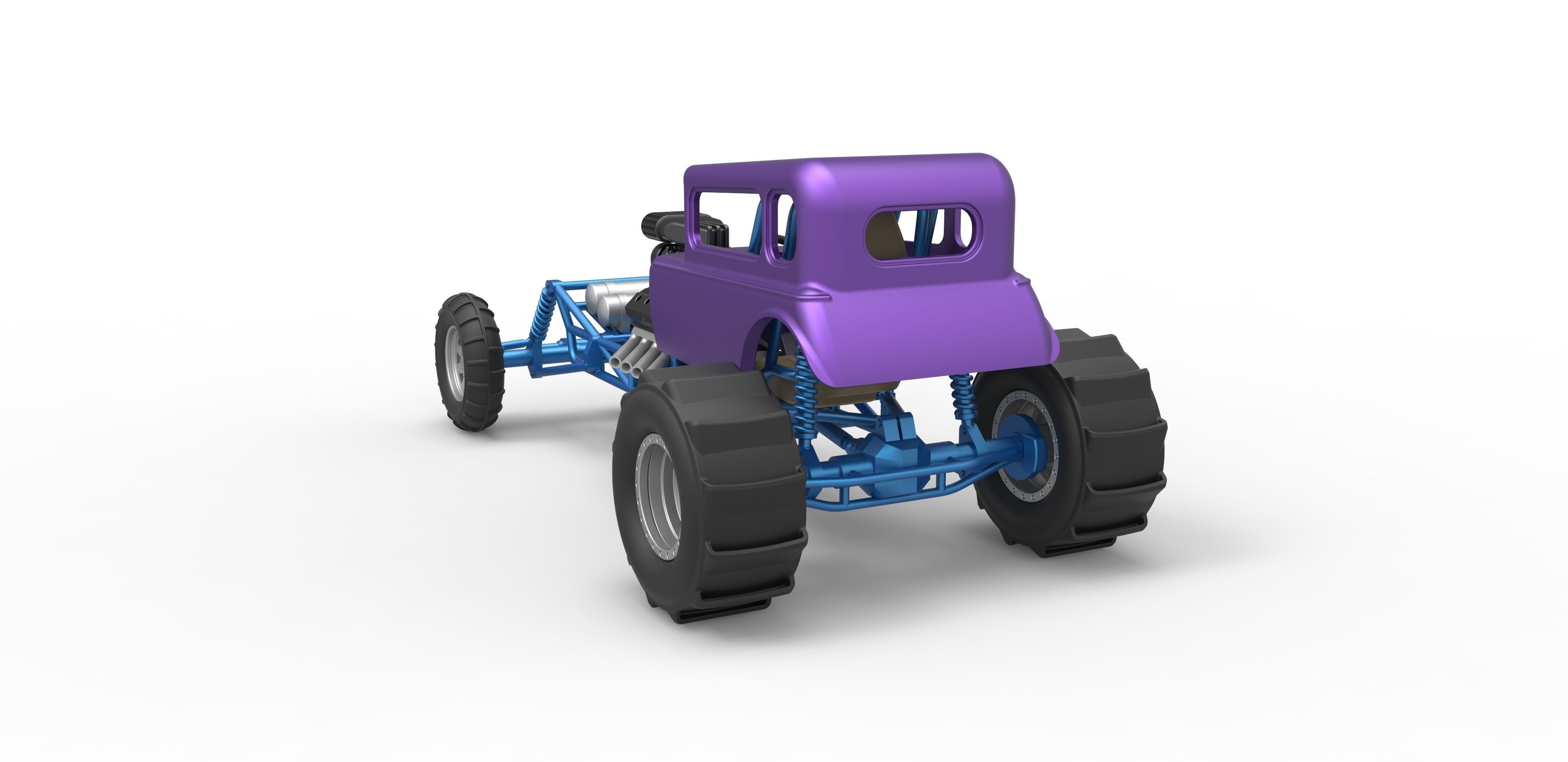  Mud dragster Hot Rod Scale 1 to 25 3D print model_11