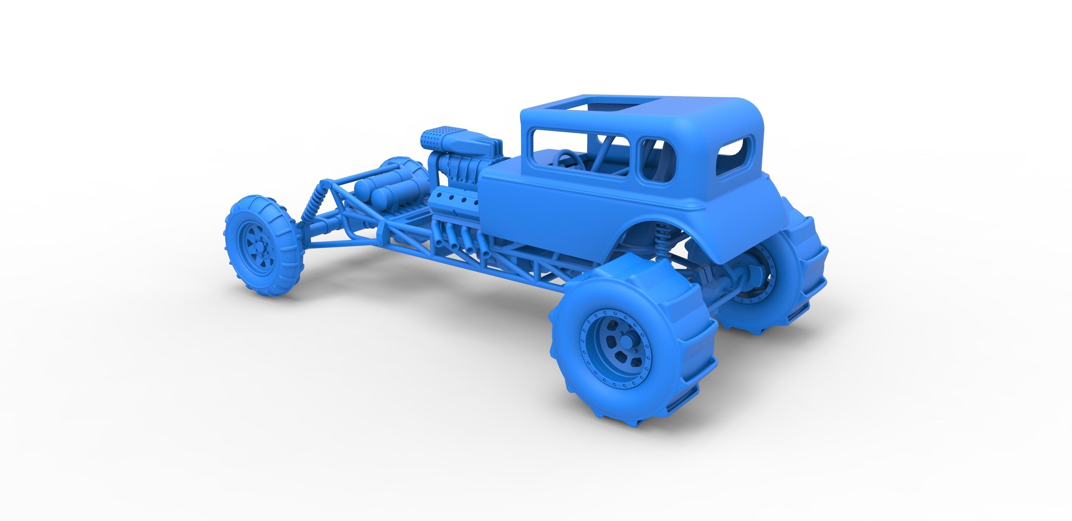  Mud dragster Hot Rod Scale 1 to 25 3D print model_23