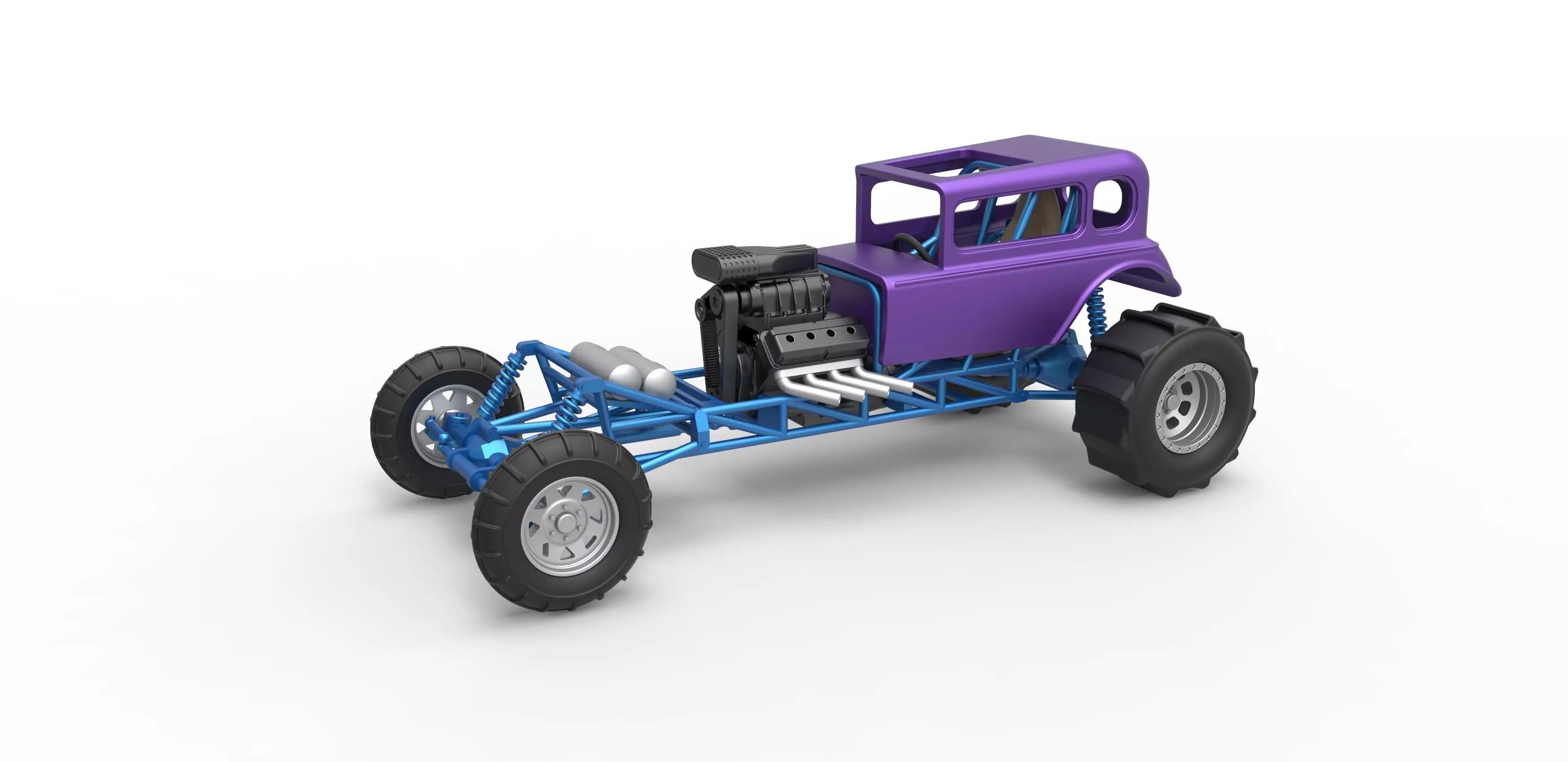  Mud dragster Hot Rod Scale 1 to 25 3D print model_0