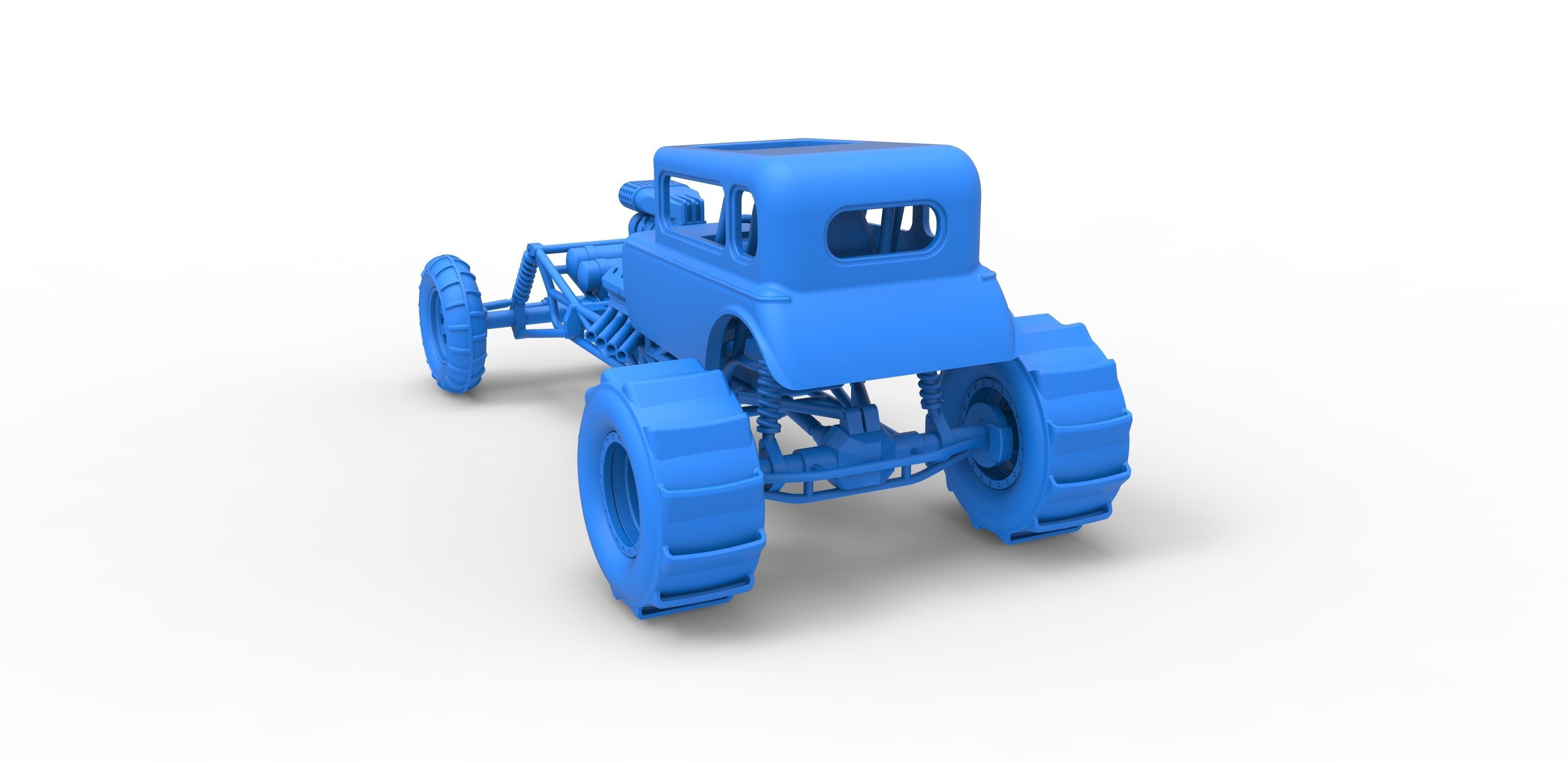  Mud dragster Hot Rod Scale 1 to 25 3D print model_24