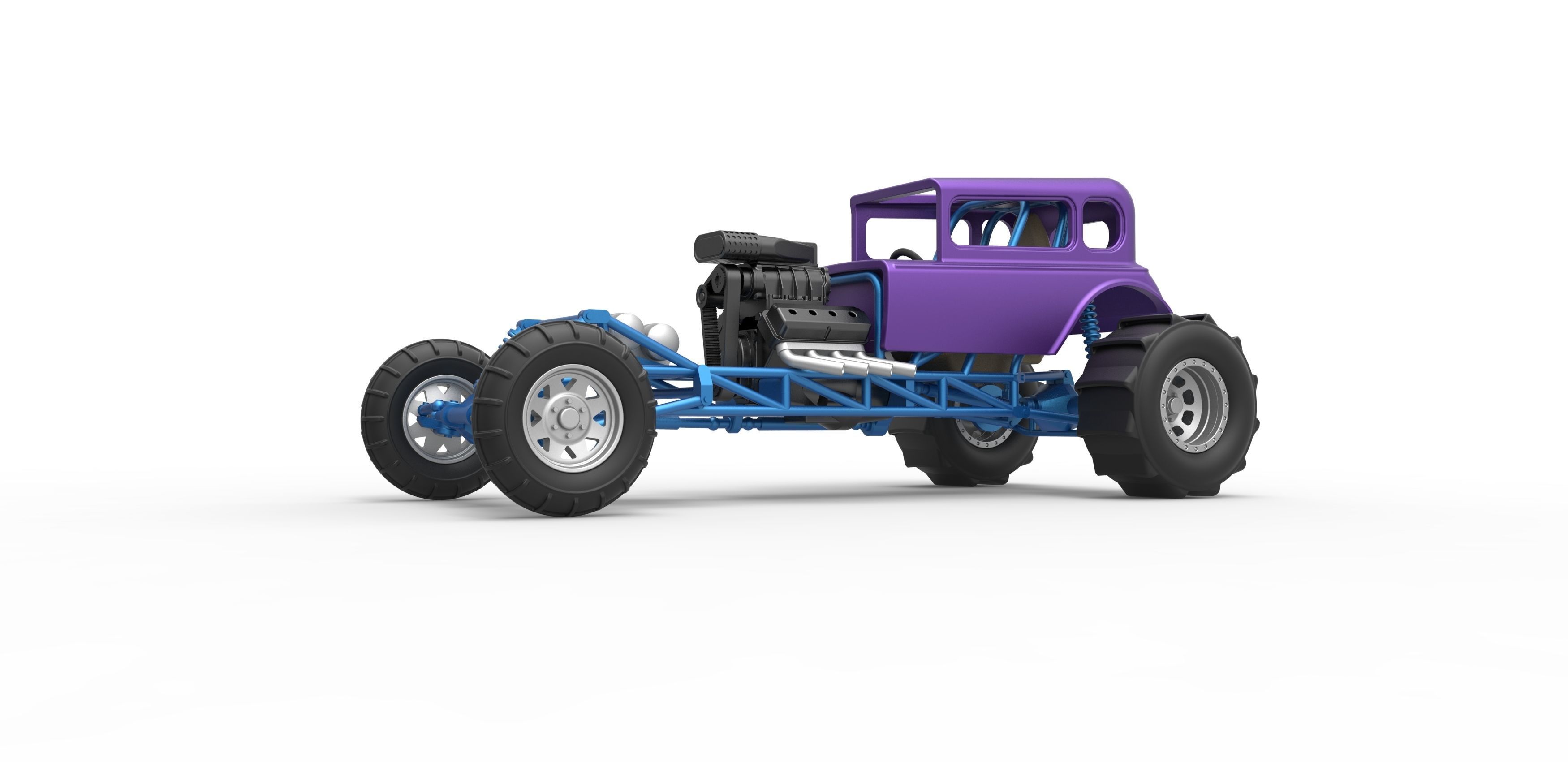  Mud dragster Hot Rod Scale 1 to 25 3D print model_2