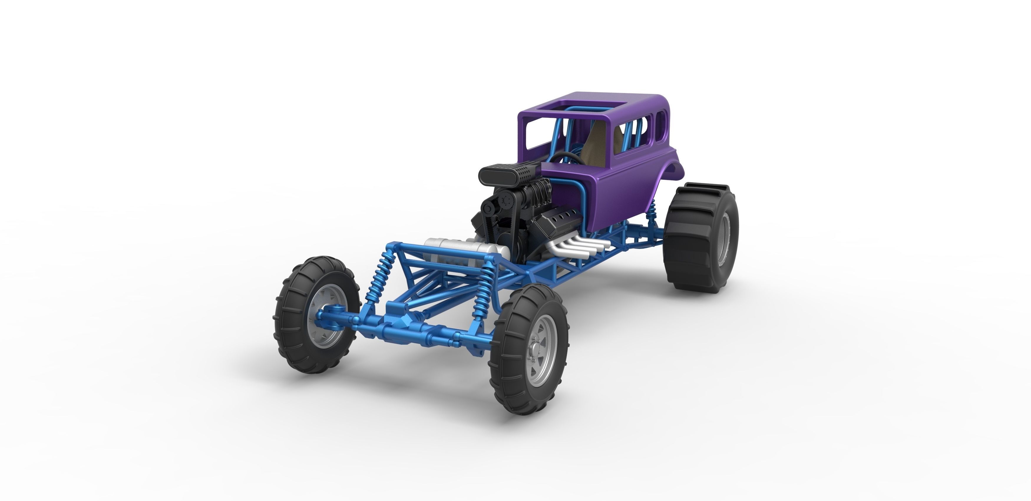  Mud dragster Hot Rod Scale 1 to 25 3D print model_3