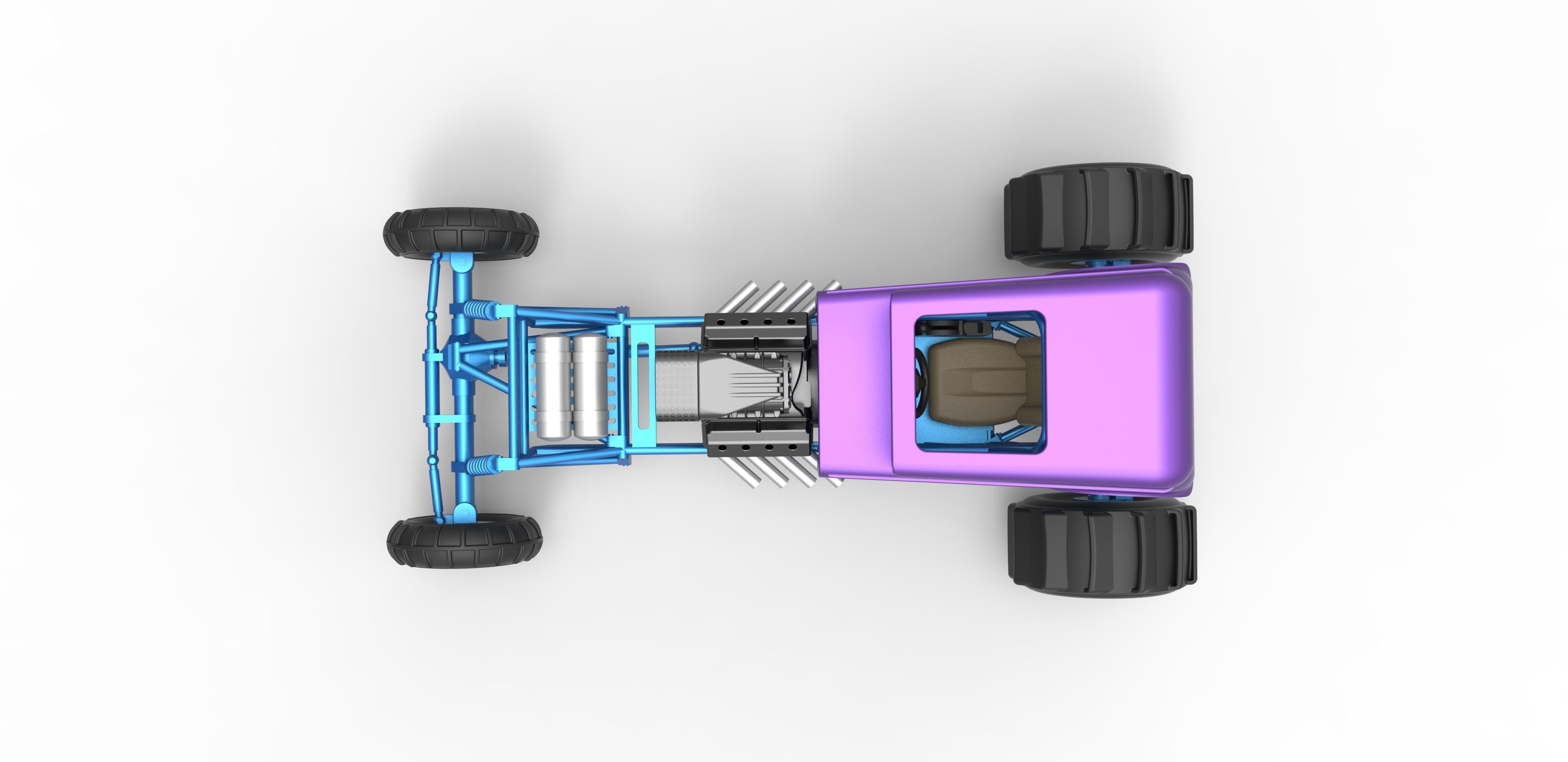  Mud dragster Hot Rod Scale 1 to 25 3D print model_9