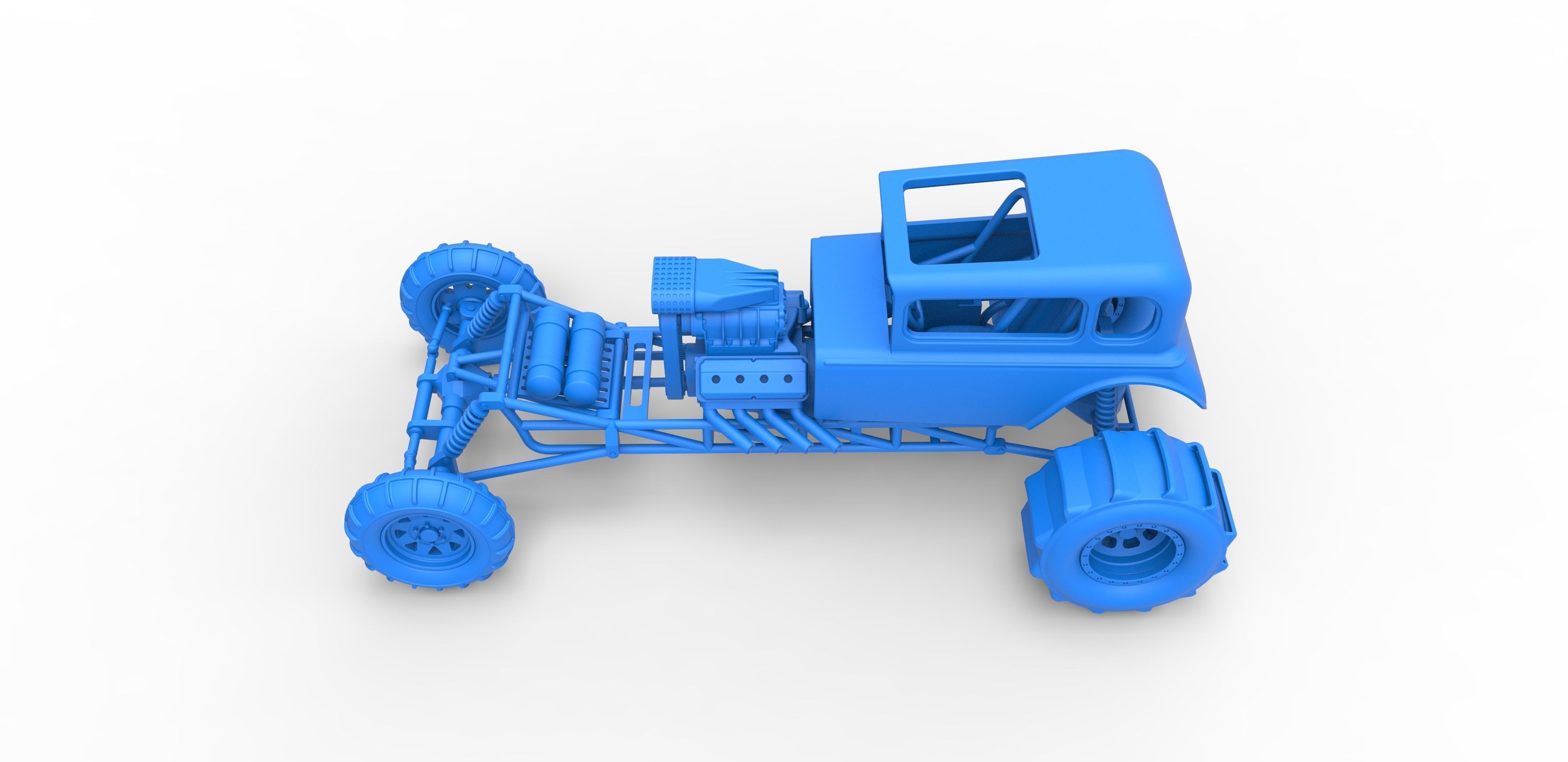  Mud dragster Hot Rod Scale 1 to 25 3D print model_21
