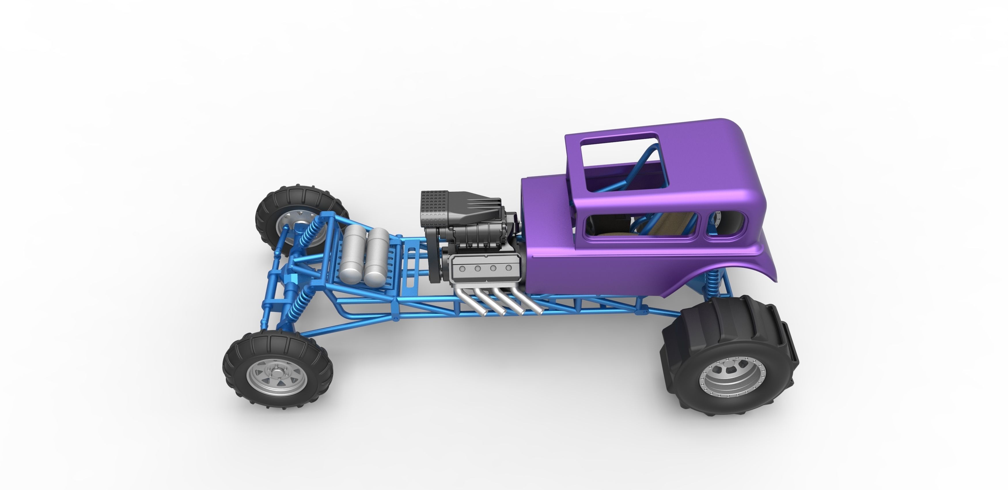  Mud dragster Hot Rod Scale 1 to 25 3D print model_8