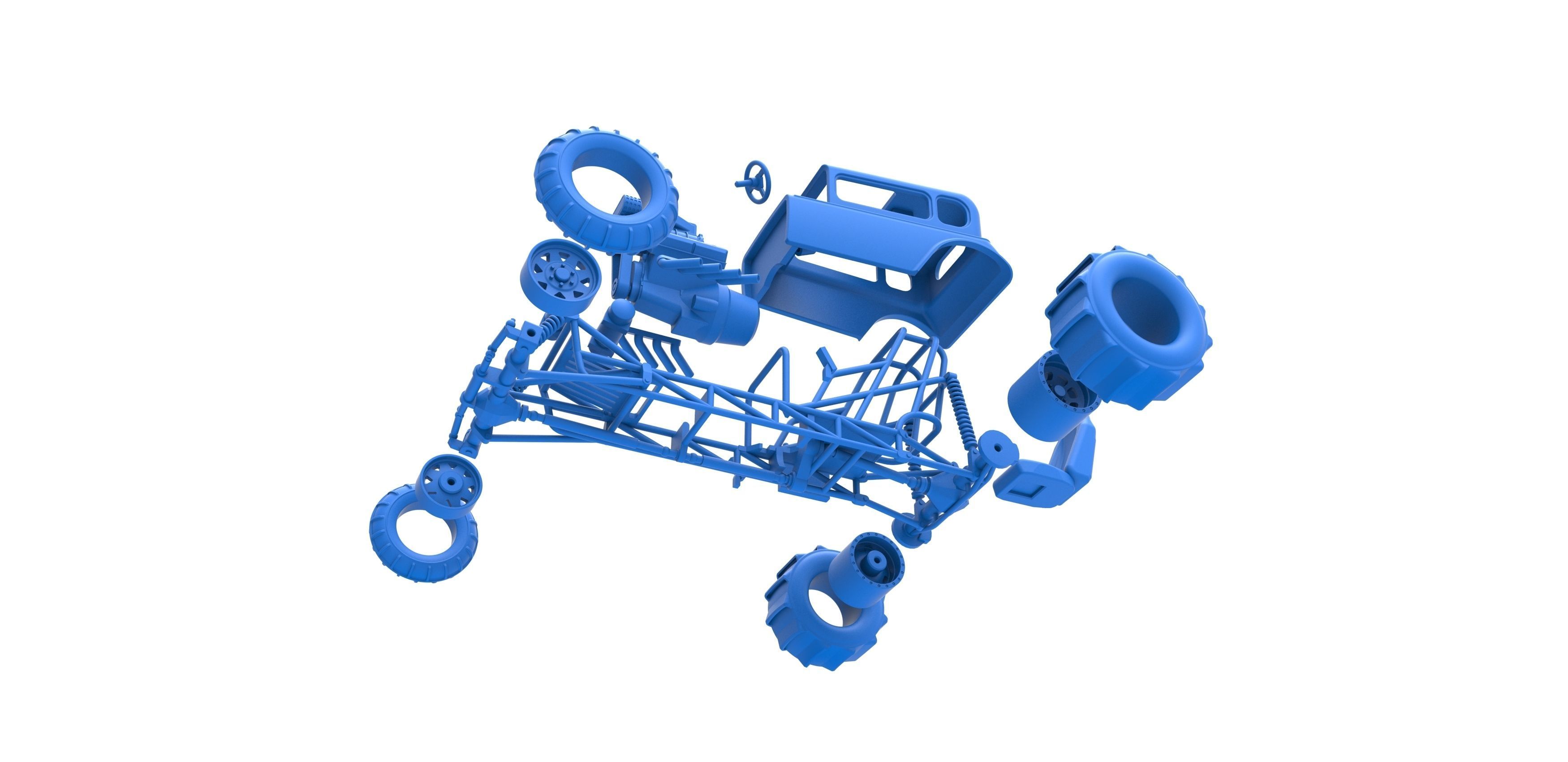  Mud dragster Hot Rod Scale 1 to 25 3D print model_28