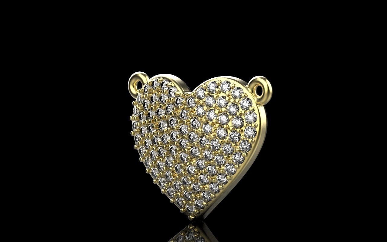 Heart pendant  3D print model_35