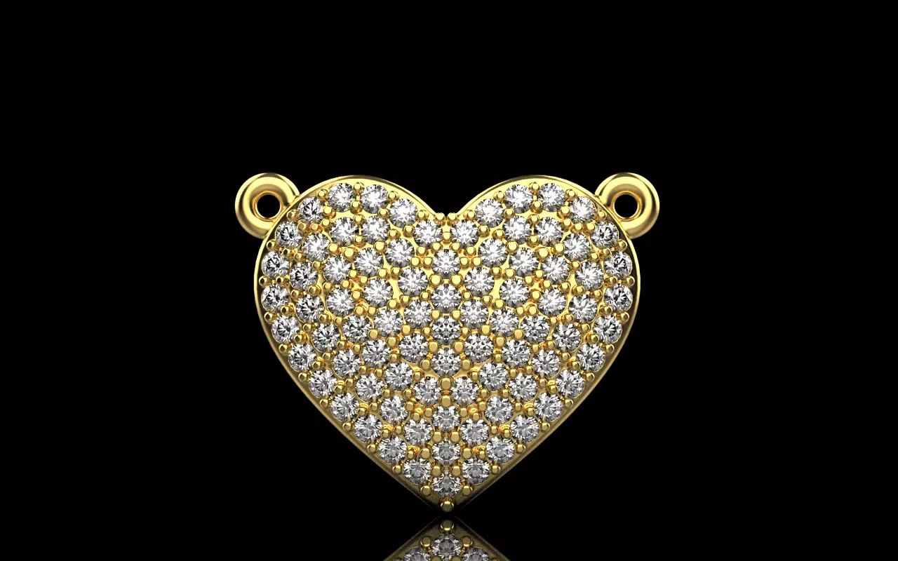 Heart pendant  3D print model_0