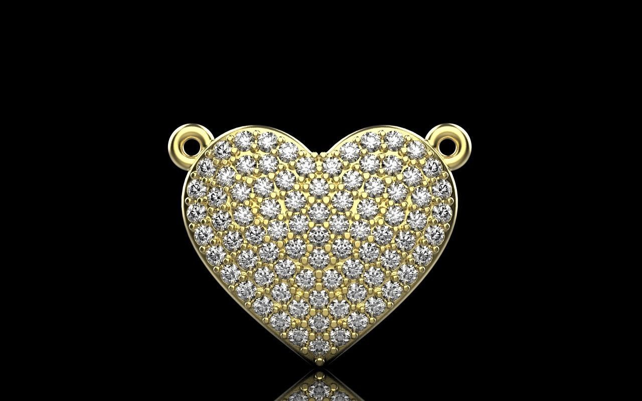 Heart pendant  3D print model_17