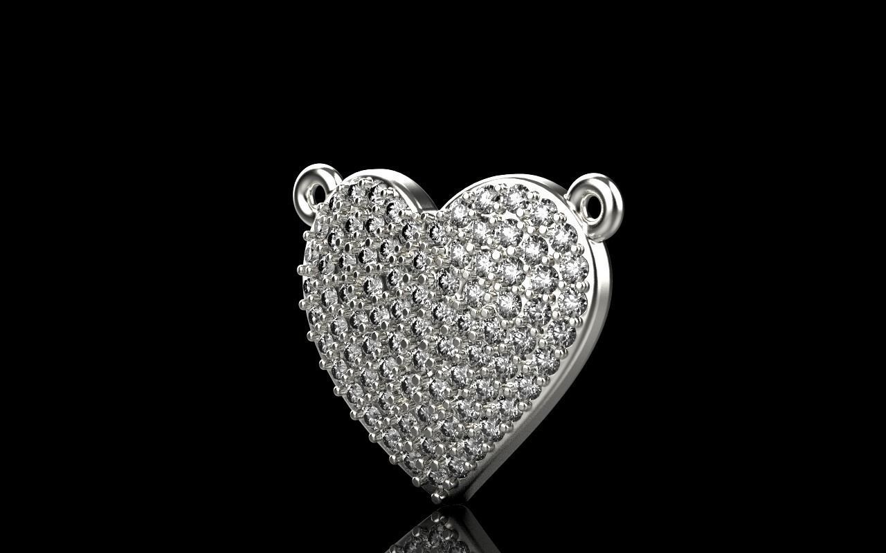 Heart pendant  3D print model_4