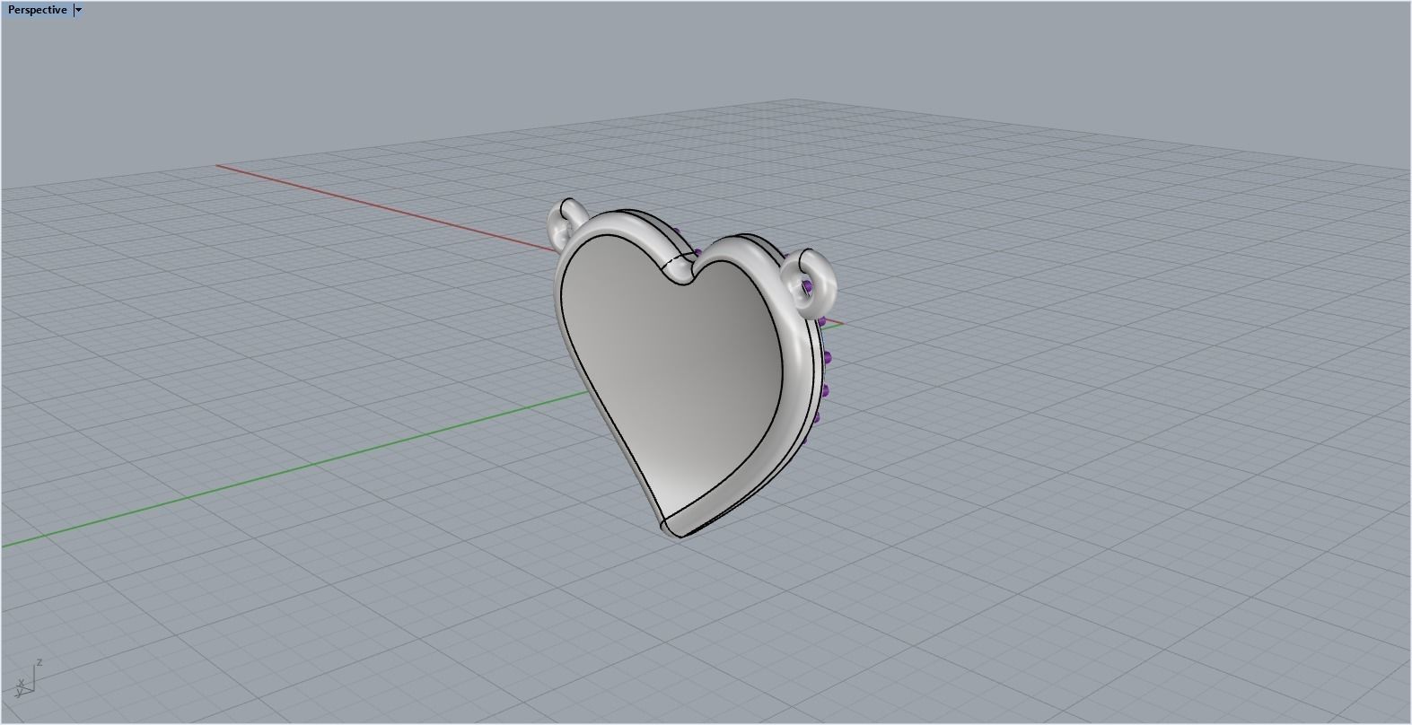 Heart pendant  3D print model_10
