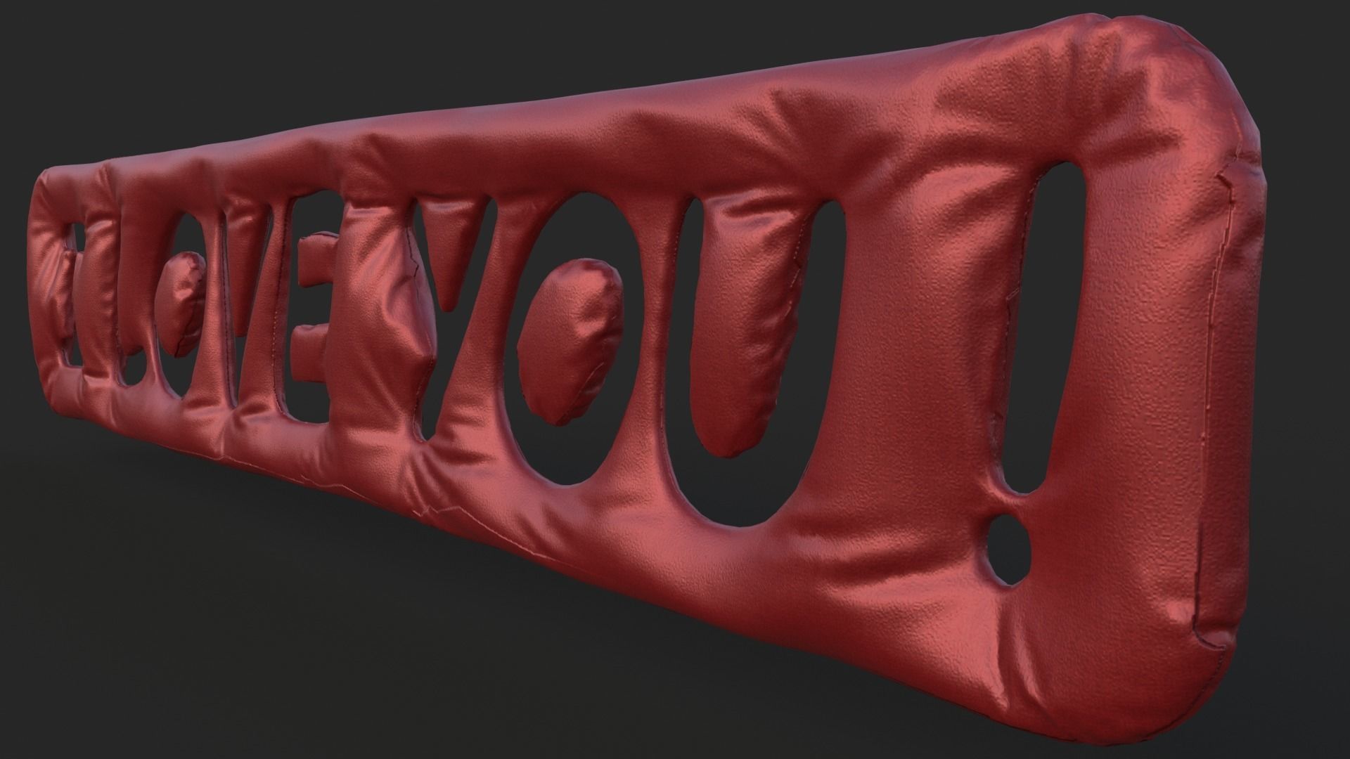 I Love You Silk Decoration Written Low-poly 3D model_5