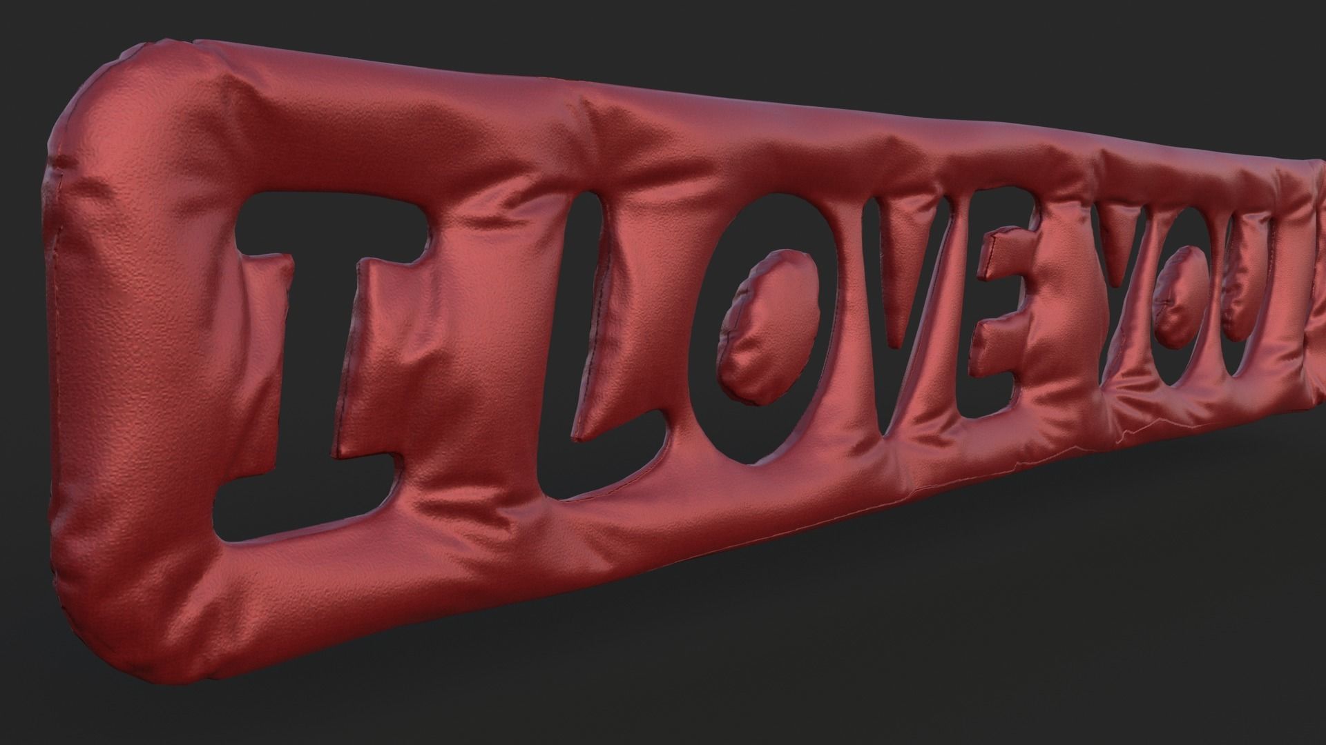 I Love You Silk Decoration Written Low-poly 3D model_4
