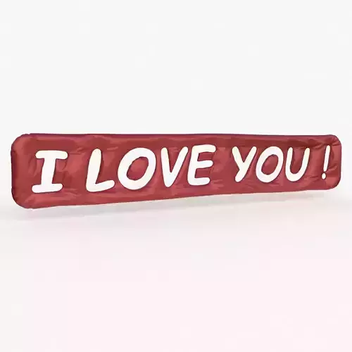 I Love You Silk Decoration Written Low-poly 3D model