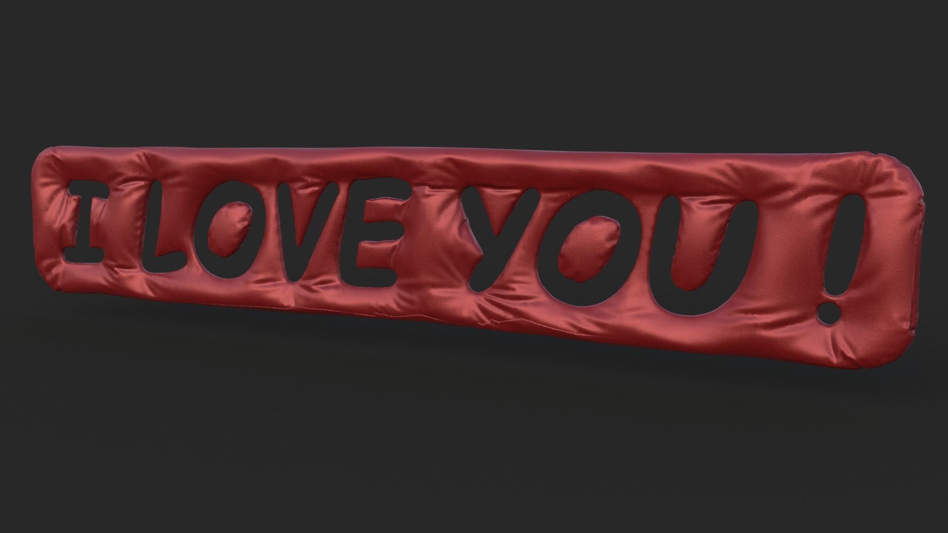I Love You Silk Decoration Written Low-poly 3D model_3