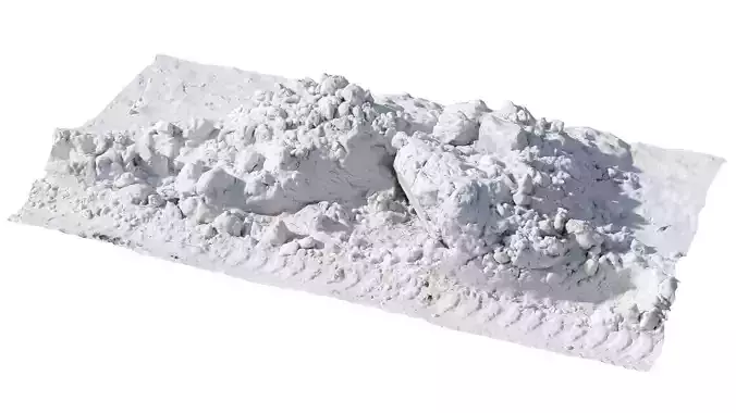 Large boulders of snow