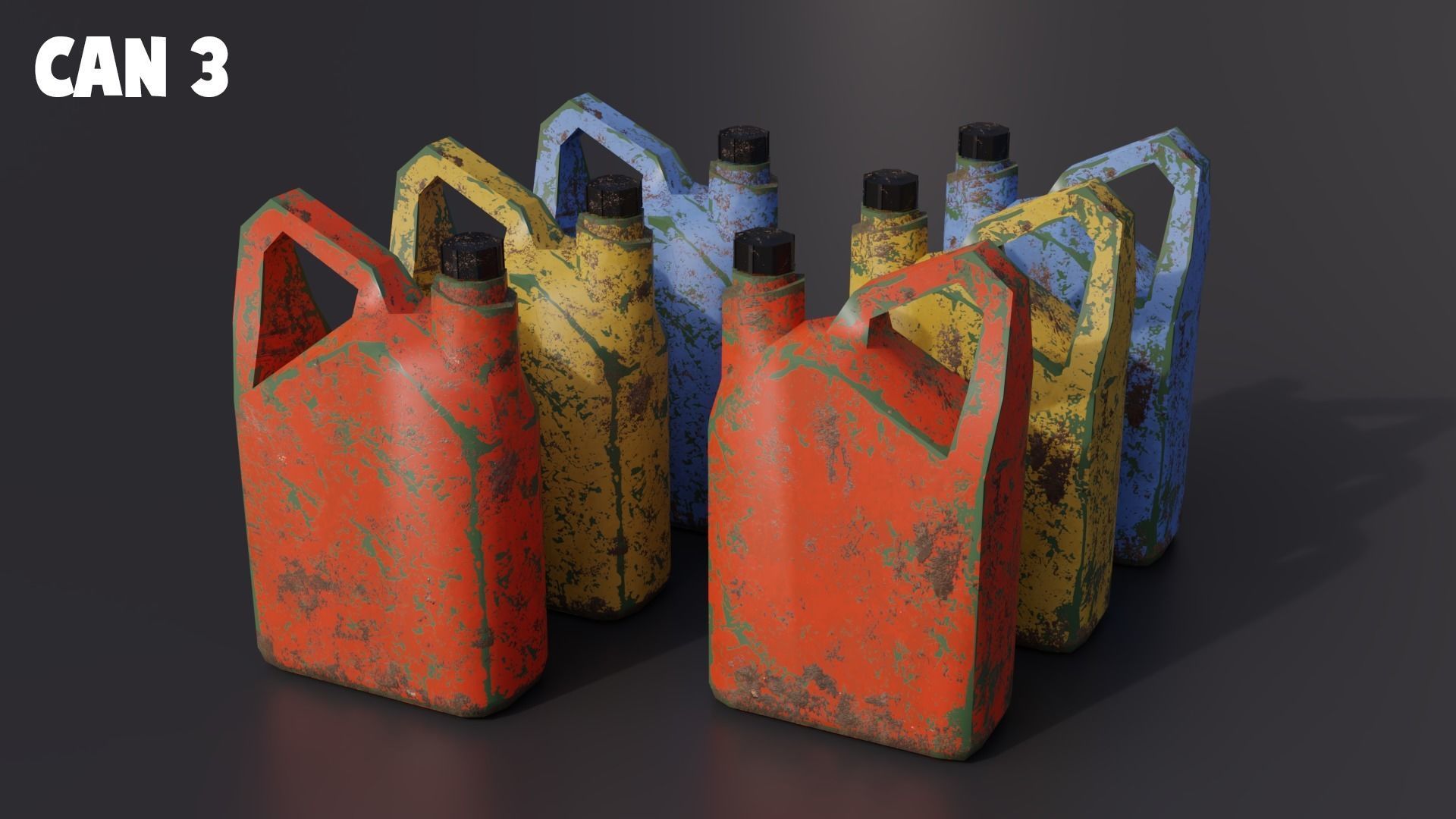 Fuel cans Low-Poly 3d models Low-poly 3D model_6