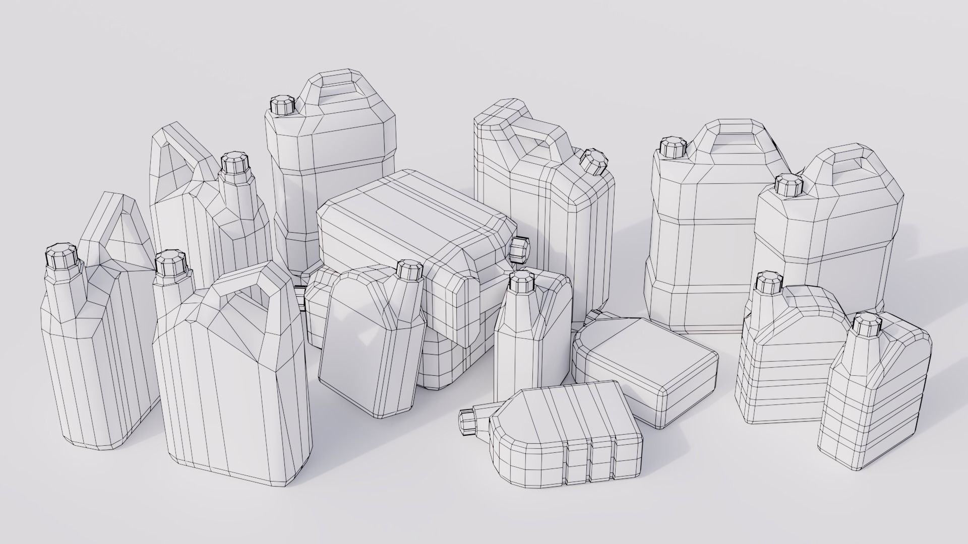 Fuel cans Low-Poly 3d models Low-poly 3D model_1