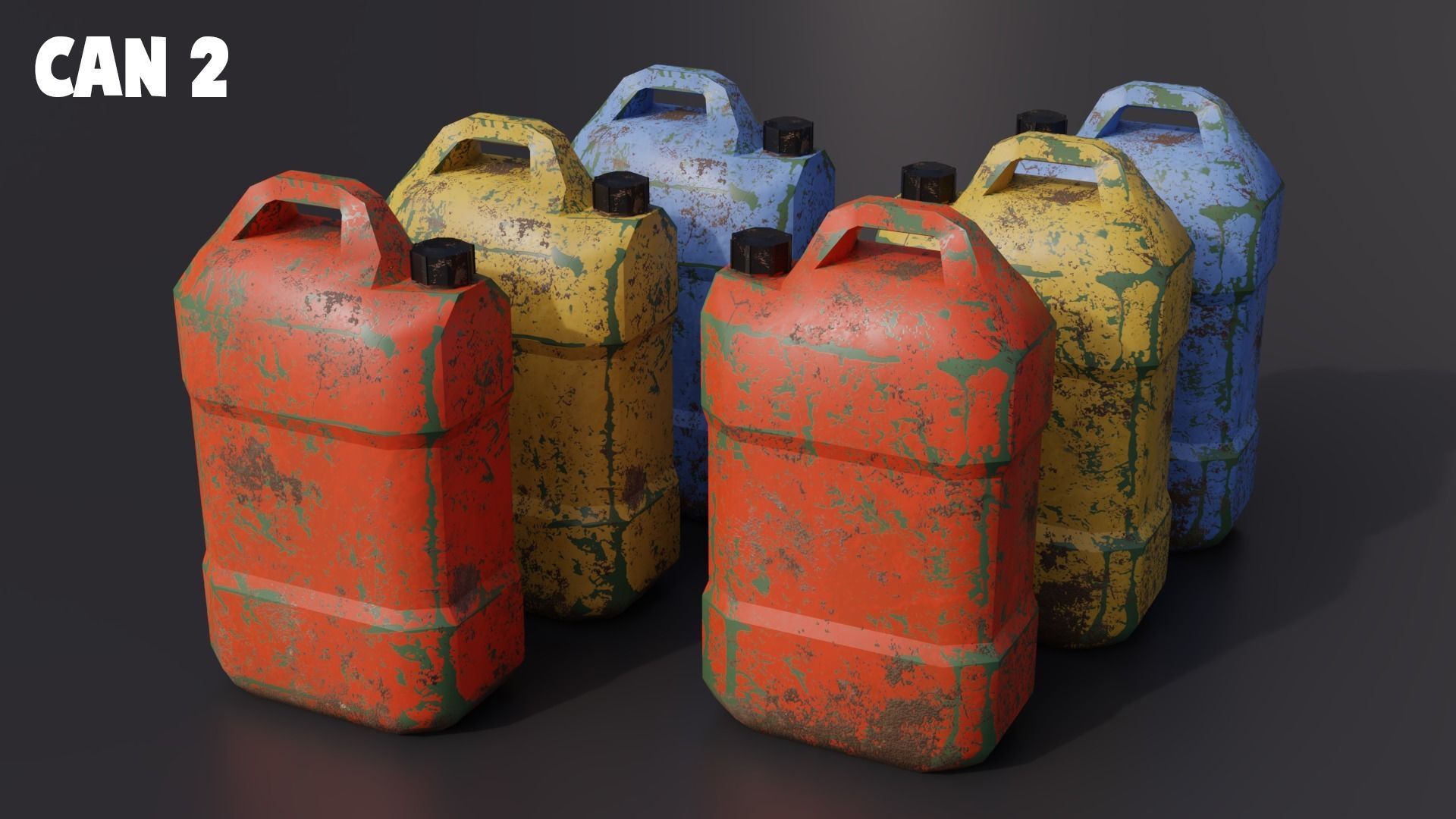 Fuel cans Low-Poly 3d models Low-poly 3D model_4
