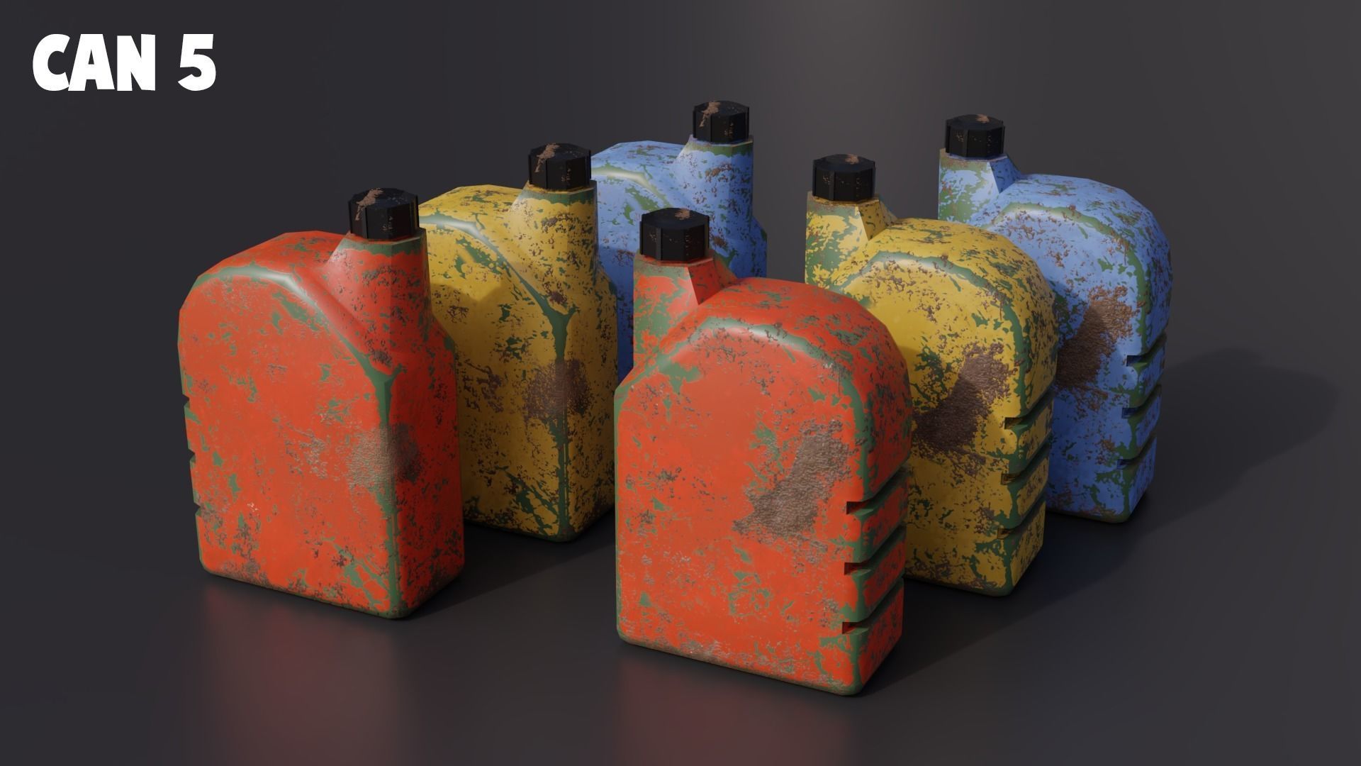 Fuel cans Low-Poly 3d models Low-poly 3D model_10