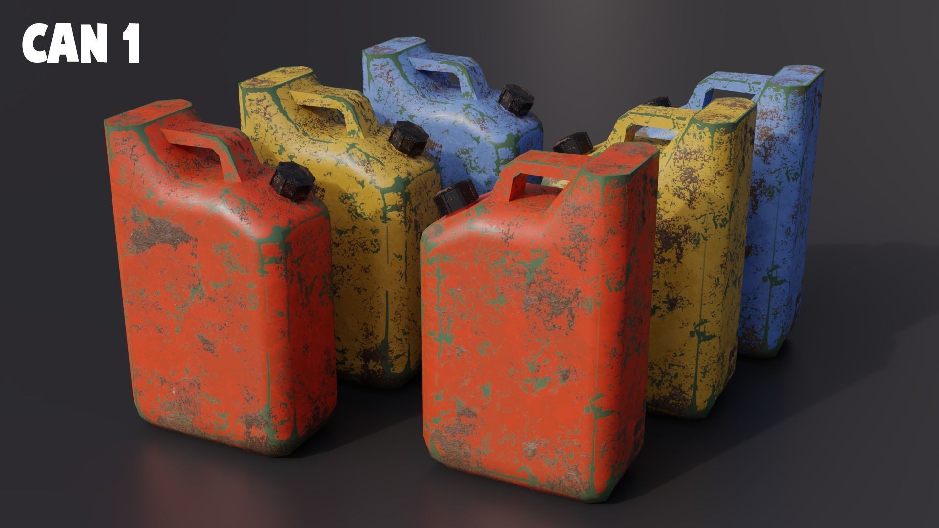 Fuel cans Low-Poly 3d models Low-poly 3D model_2