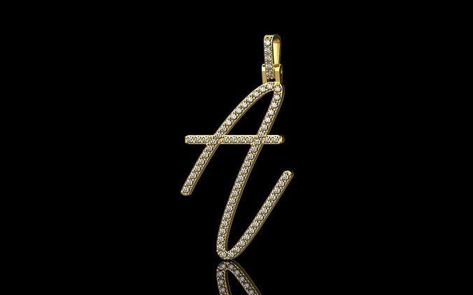 Pendant Letter A model 143 3D print model