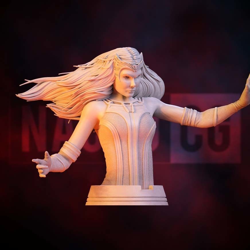 Fan art Scarlet Witch - Wanda Bust Version 3D print model_6