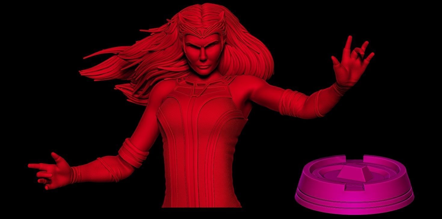 Fan art Scarlet Witch - Wanda Bust Version 3D print model_7