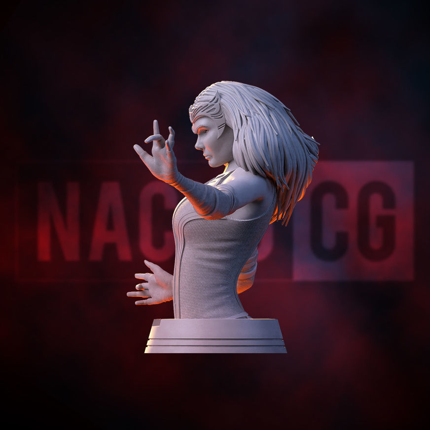 Fan art Scarlet Witch - Wanda Bust Version 3D print model_2