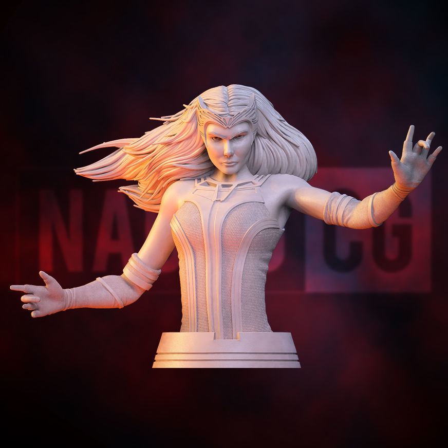 Fan art Scarlet Witch - Wanda Bust Version 3D print model_1