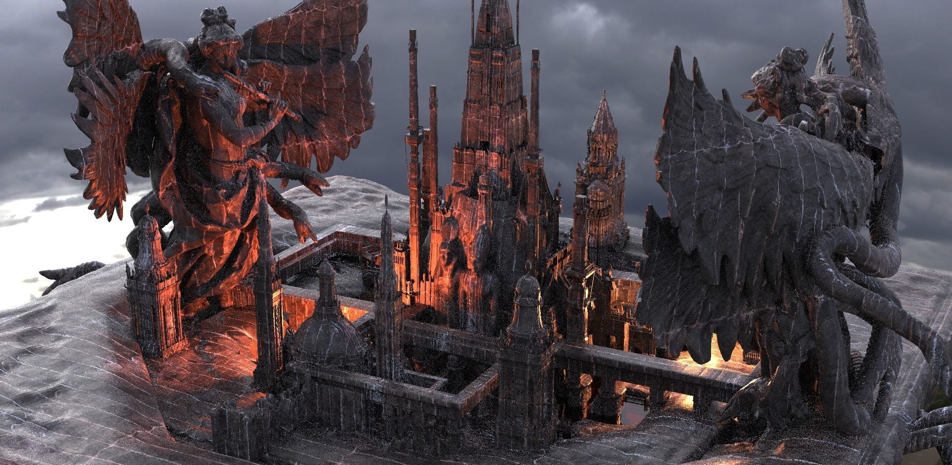 Hell gate Blood font City 1 3D model_2