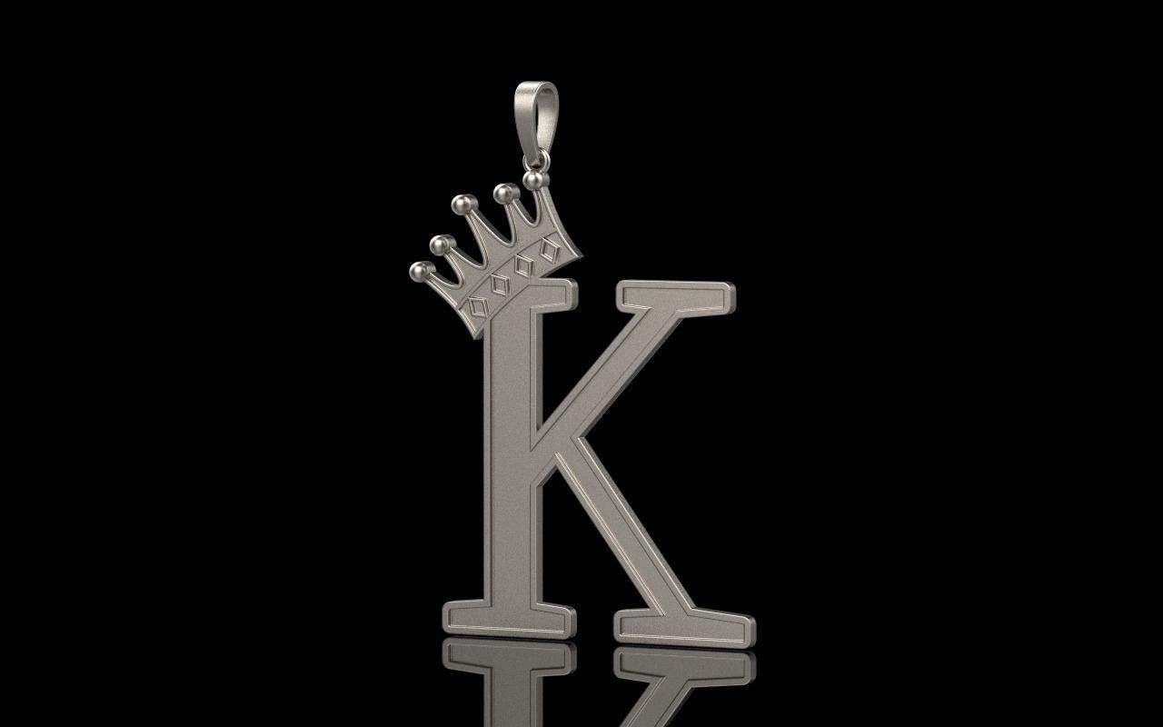 Letter K pendant 3D print model_19