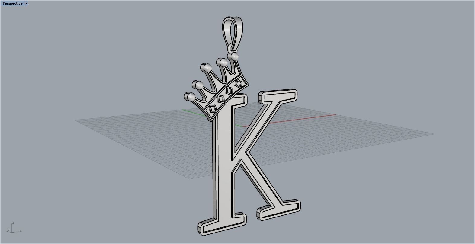 Letter K pendant 3D print model_6