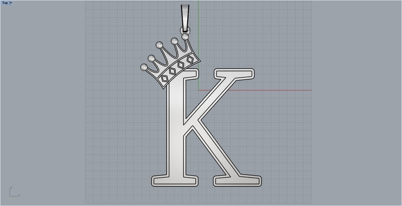Letter K pendant 3D print model_7