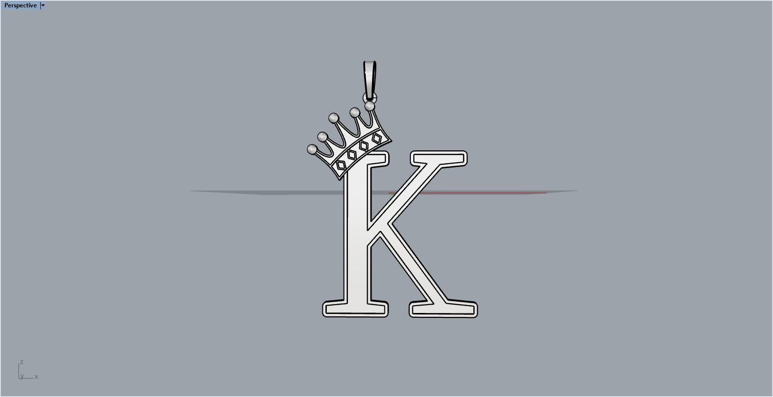 Letter K pendant 3D print model_11