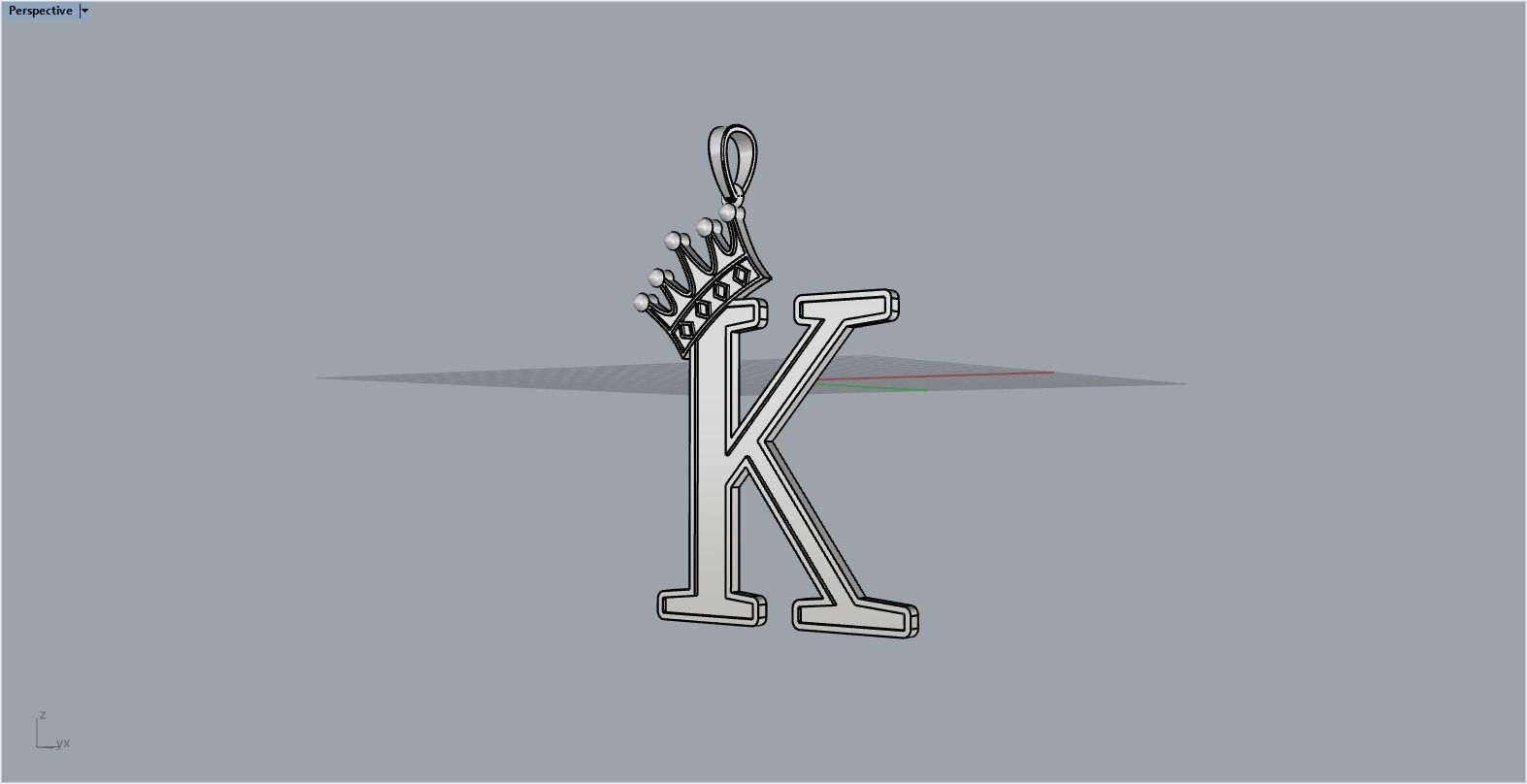 Letter K pendant 3D print model_10