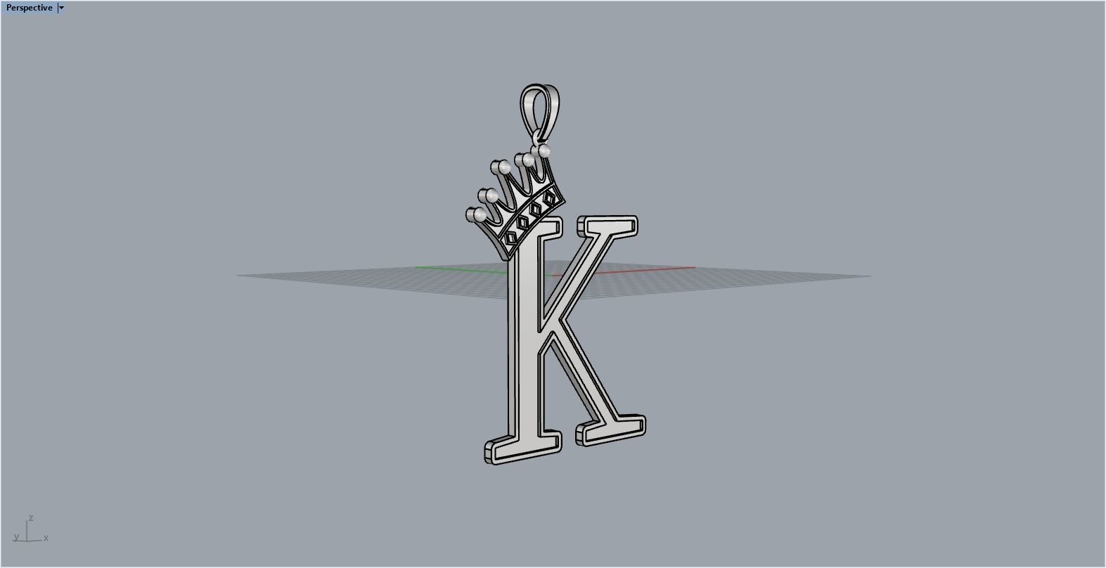 Letter K pendant 3D print model_12