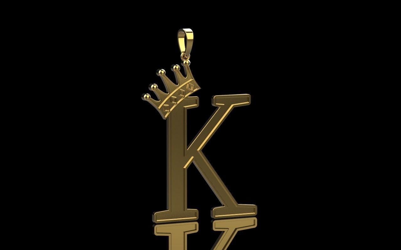 Letter K pendant 3D print model_40