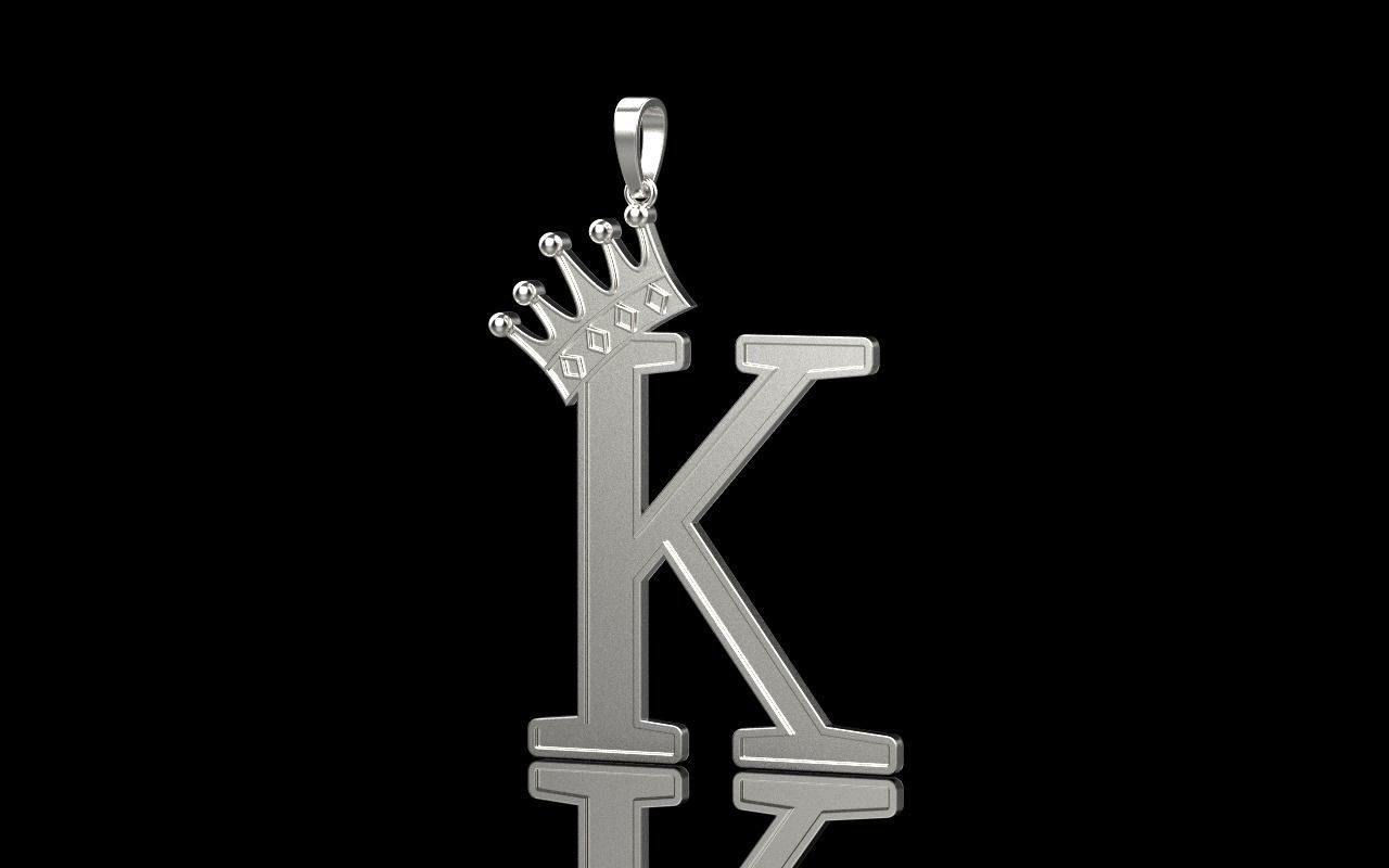 Letter K pendant 3D print model_22