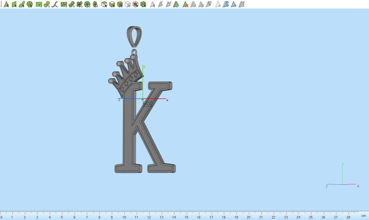 Letter K pendant 3D print model_17