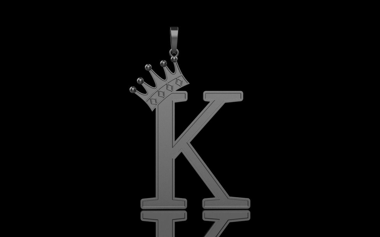 Letter K pendant 3D print model_28
