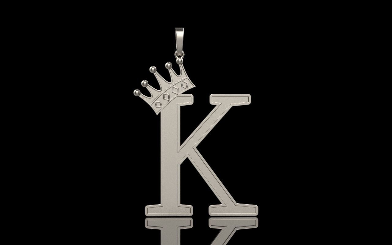 Letter K pendant 3D print model_30