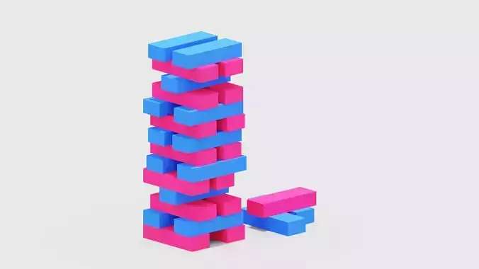 Jenga Game  Low-poly 3D model