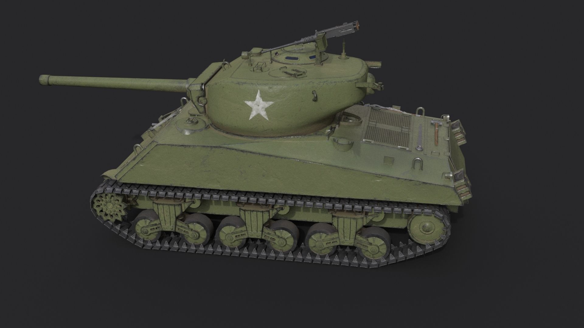M4A3E2 Sherman Jumbo  Low-poly 3D model_4