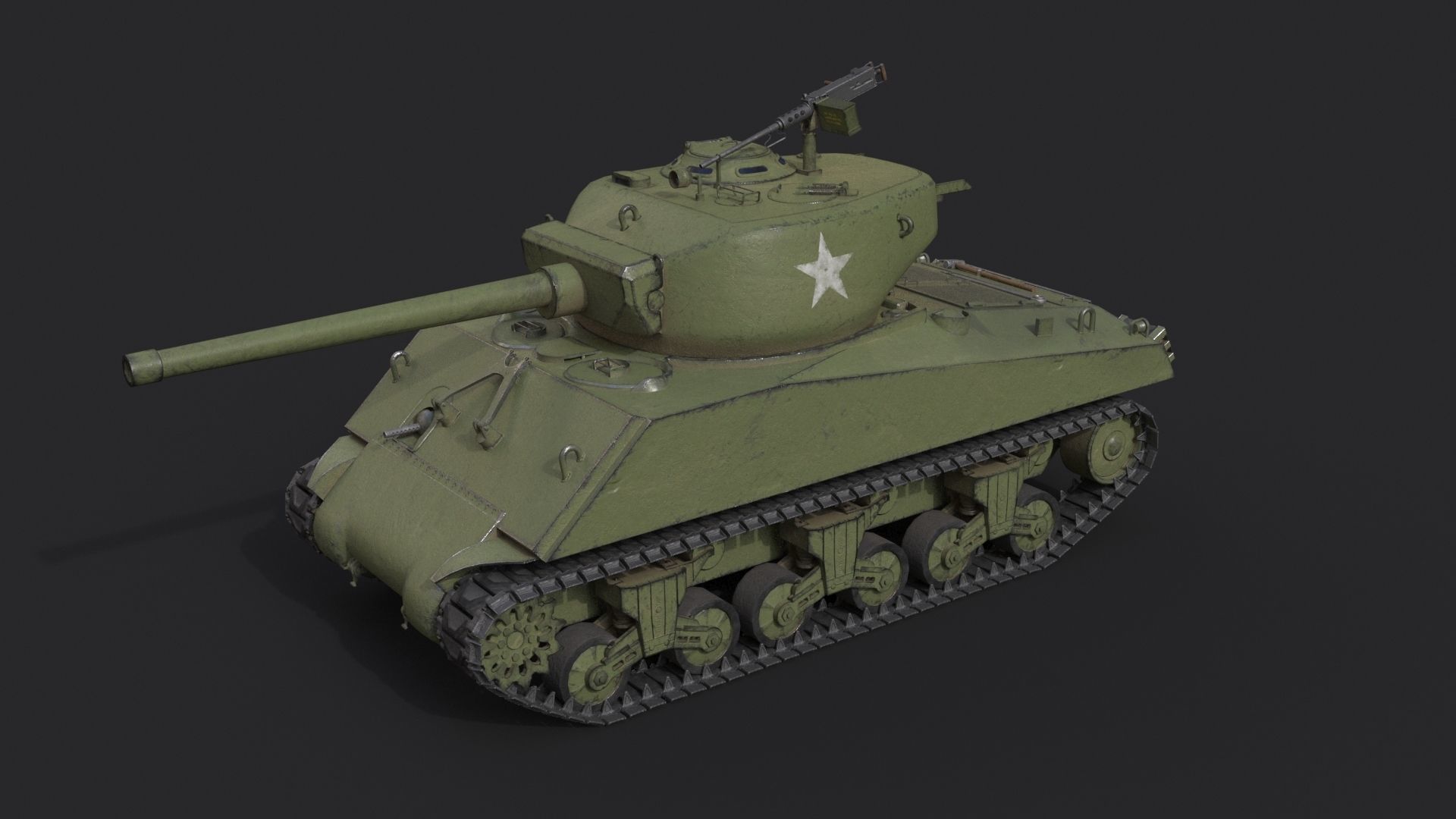 M4A3E2 Sherman Jumbo  Low-poly 3D model_2