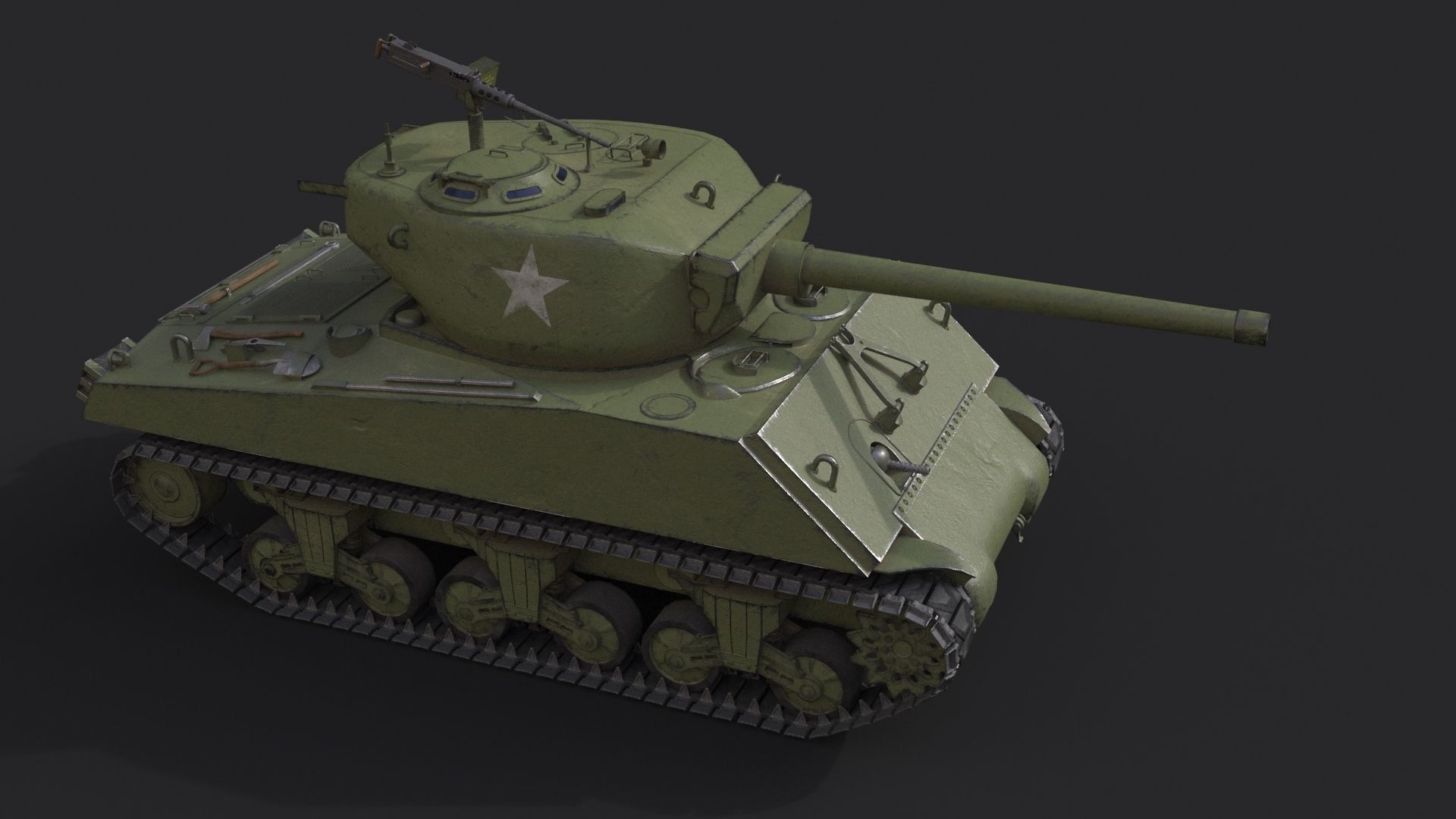 M4A3E2 Sherman Jumbo  Low-poly 3D model_7